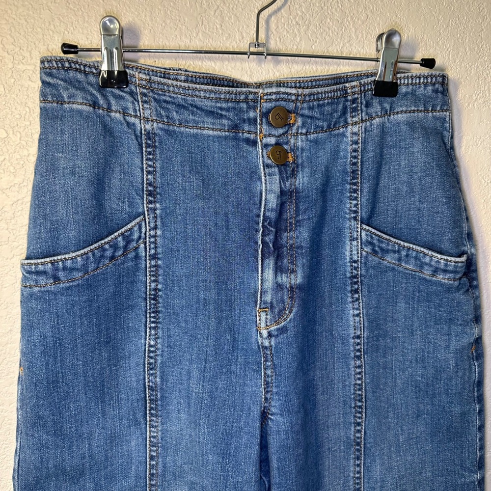 Pilcro Wide Leg Jeans Women's Size 29 High Rise Panel‎ Front Dark Wash Denim - Picture 5 of 9